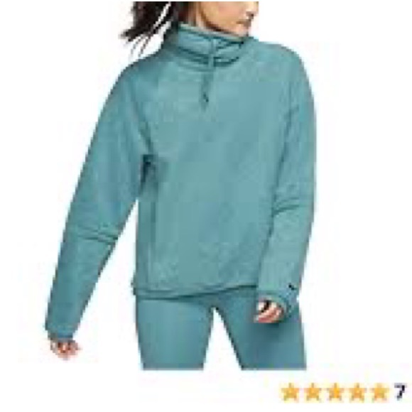 Nike Funnel Neck Sweatshirt Therma Fleece Pullover Large Teal - Picture 6 of 16